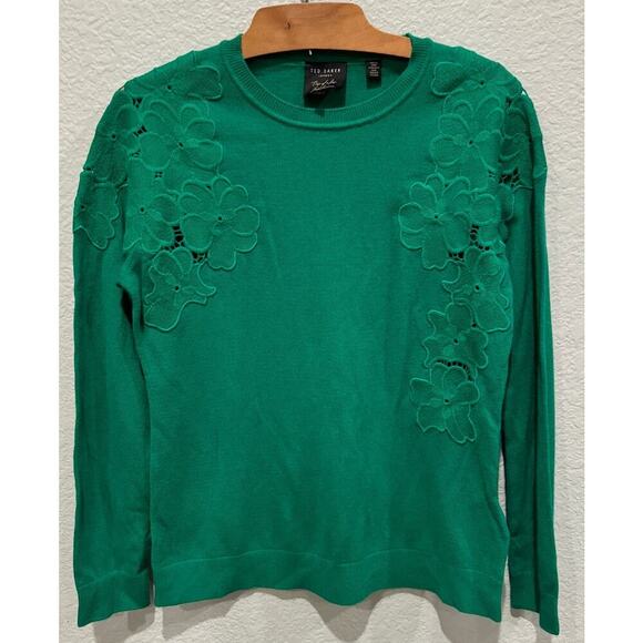 TED BAKER Yizelda Lace Shoulder Sweater Size 2 - Picture 7 of 7